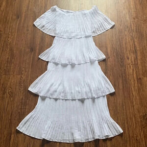 White Off-Shoulder Ruffle Dress Size Small New